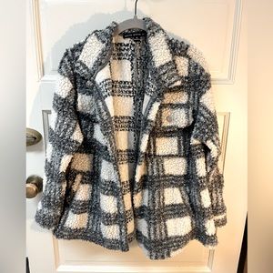 Plaid light sherpa flannel